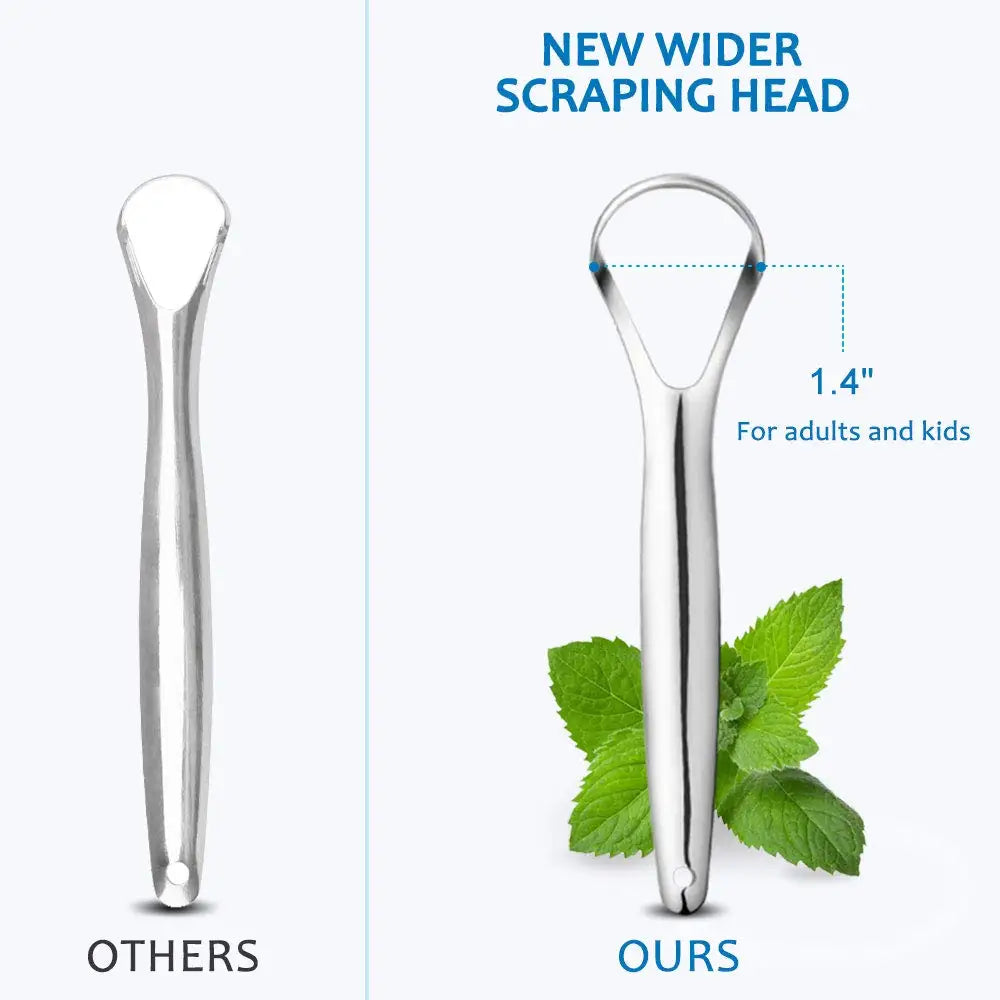 2pcs Tongue Scraper, Stainless Steel Tongue Cleaner Professional Reduce Bad Breath Metal Tongue Scrapers, Improve Oral Hygiene Oasis Select