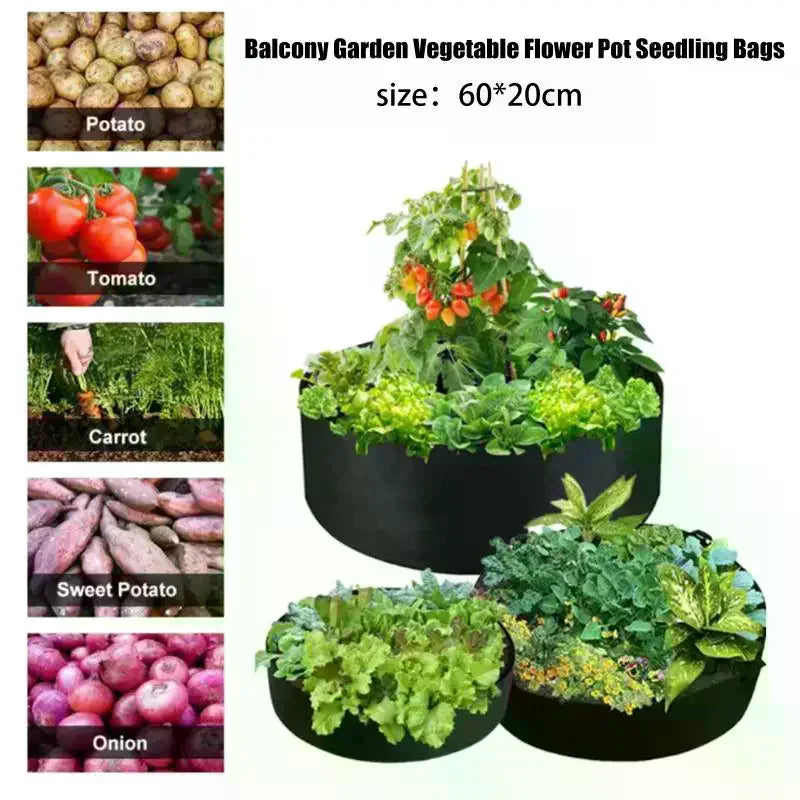 Thickened Planting Bags For Vegetables, Pots For Balconies And Gardens, Seedling Bags, Large Non-woven Fabric Planting Bags Oasis Select