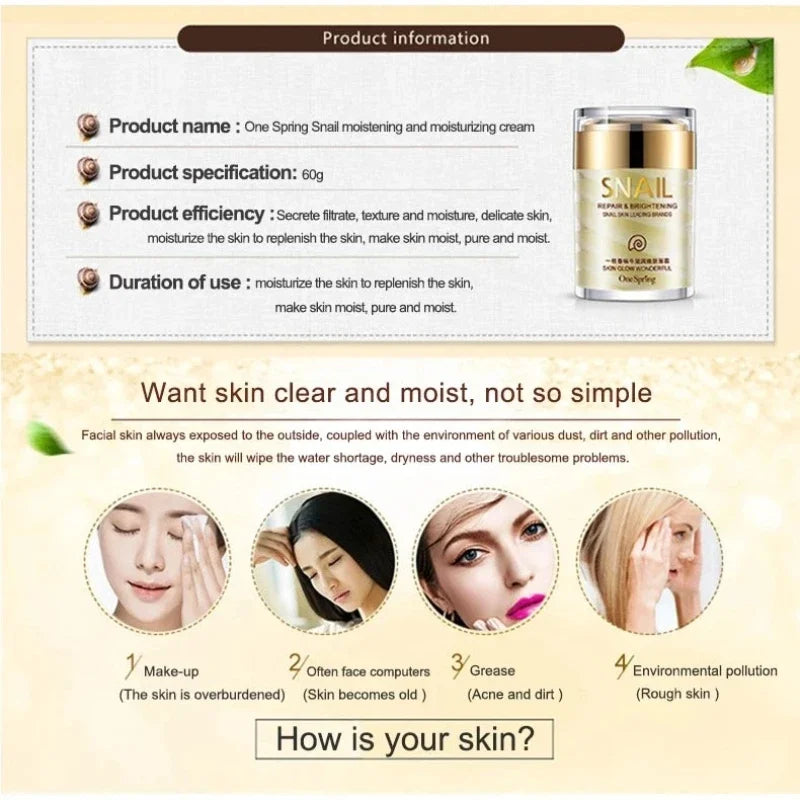 Skincare Set Snail Collagen Cream Anti Aging Whiten Skin Face Cream Fade Dark Eye Circles Remove Eye Bags Eye Serum Oasis Select