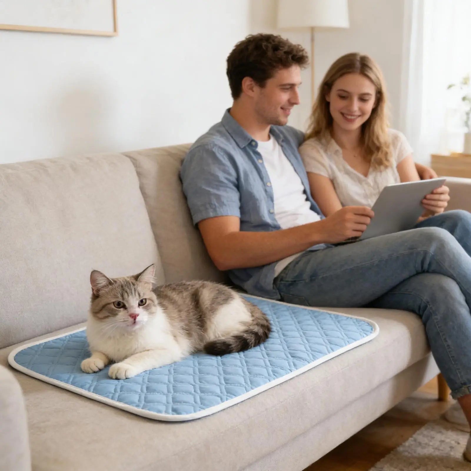 Cooling Pad for Dog Sweat Absorbent Sleeping Rug 45x35cm Soft Self Cooling Pet Mat for Small Medium Large Dog Kitten Crate Oasis Select