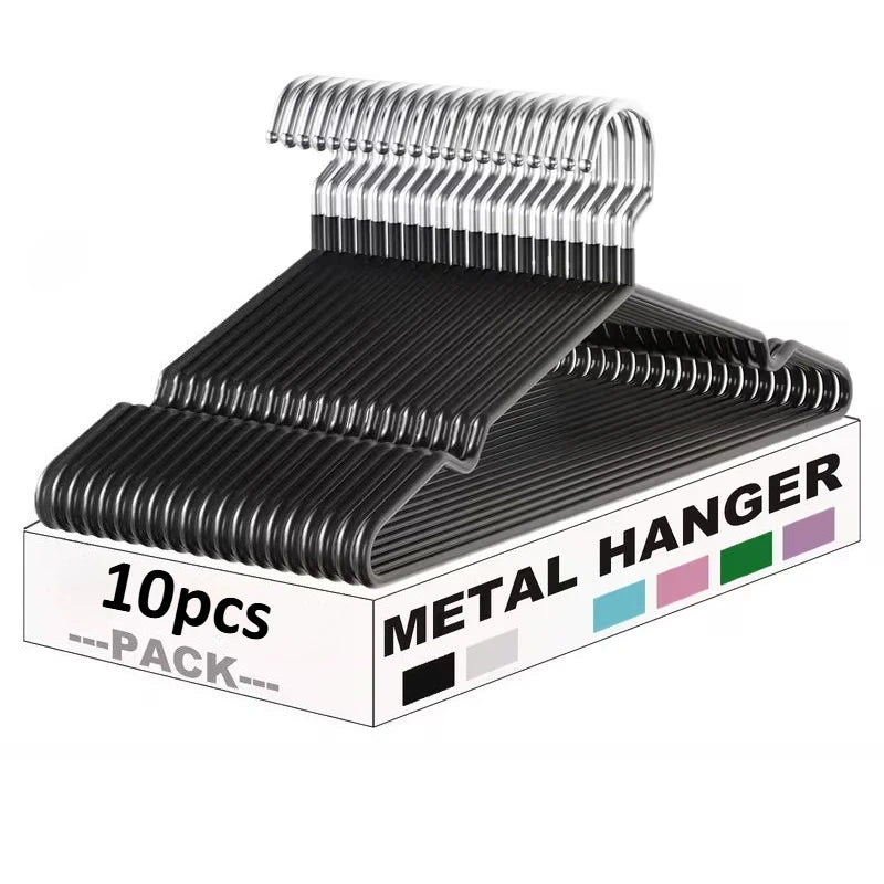 10pcs Metal Clothes Hangers, Heavy Duty Anti-Slip for Closet & Boutique - Space Saving Home Garage Organizer, Durable Storage Oasis Select