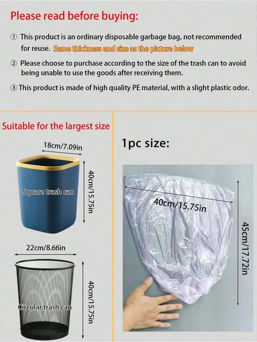 5rolls/pack Multiple Colors Portable Plain Garbage Trash Bag Garbage Can Liners For Bathroom Restroom Bedroom Office Toilet Oasis Select