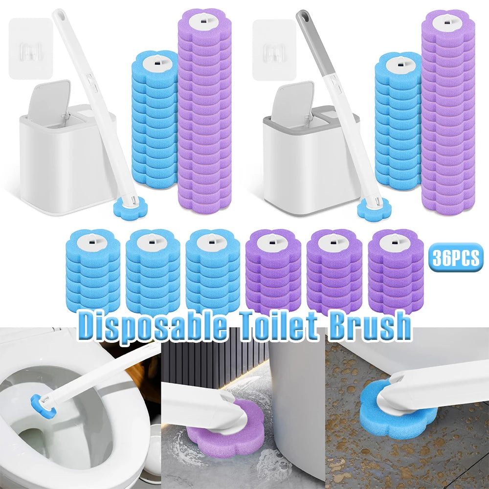 New Toilet Brush Disposable Replacement Head Cleaning Kit With Lengthened Handle Auto Lid Opening Toilet Bowl Cleaner Pad Kit Oasis Select