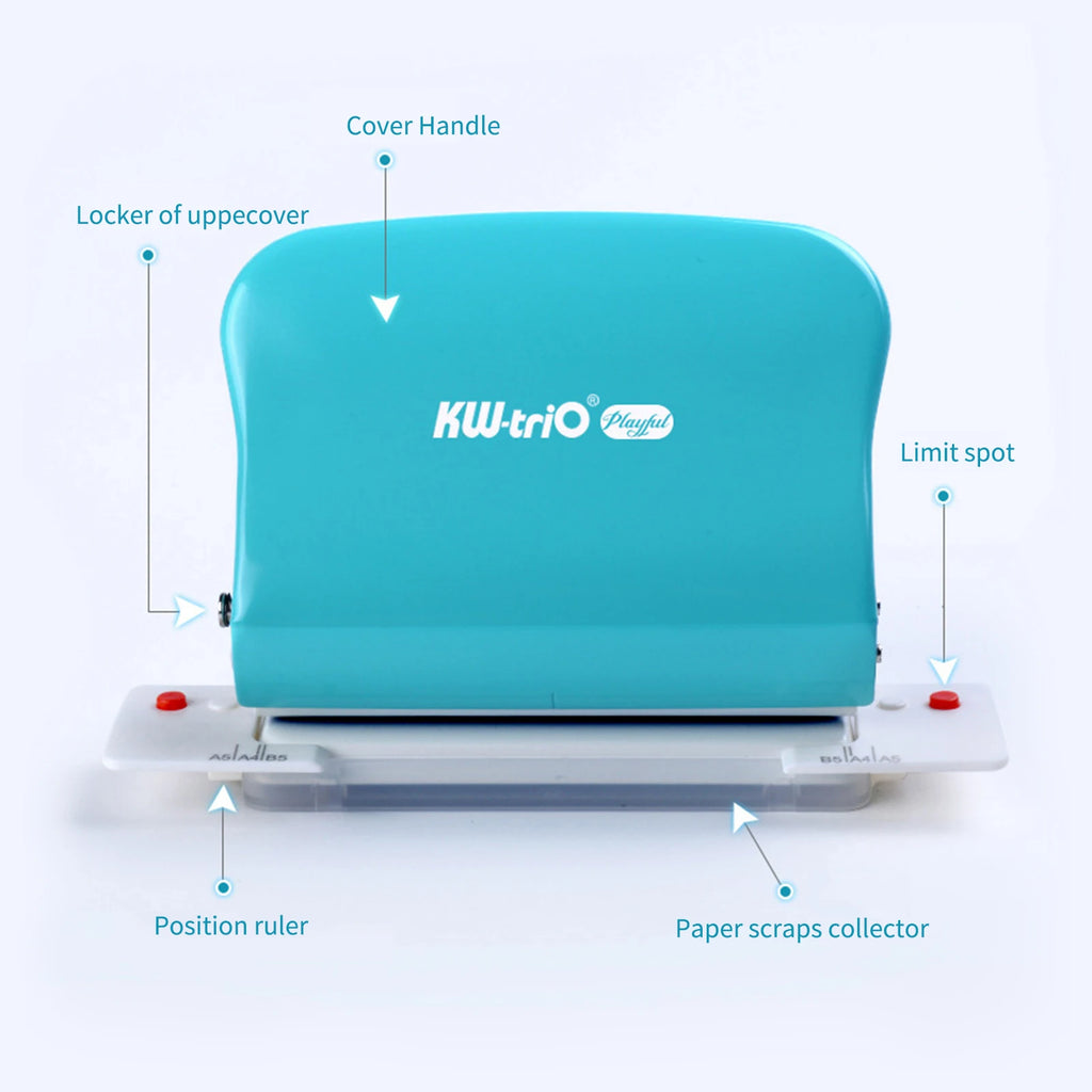 10-Hole Paper Punch Handheld Metal Puncher Support Multiple 20/26/30 Hole Punching 10 Sheet Capacity for A4 A5 B5 Notebook Oasis Select