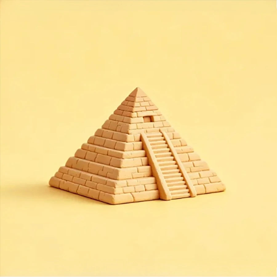 3D Printed Egyptian Pyramid Model Miniature Ancient Egypt Architecture Ornament Home Office Desk Decor Feng Shui Craft Gifts Oasis Select