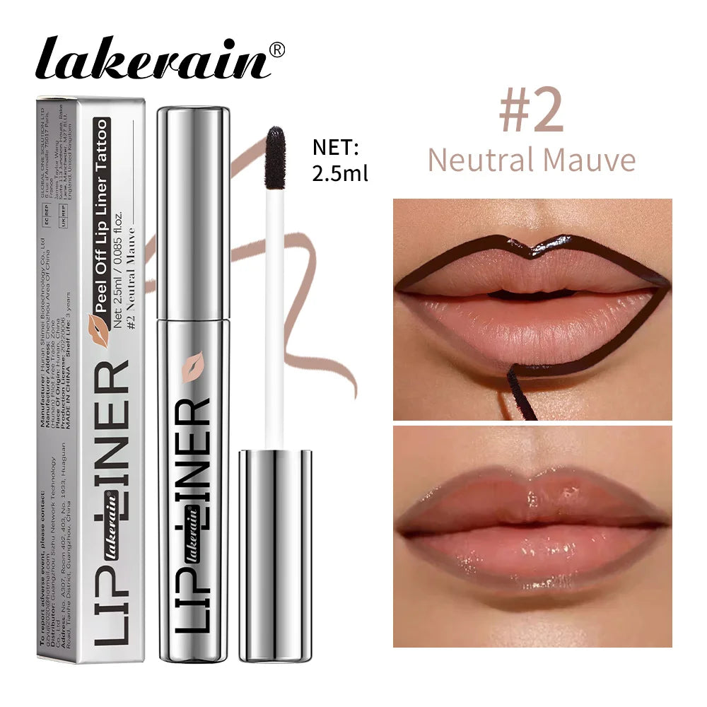 Peel Off Lip Stain Magic Lips Tattoo Long Lasting Waterproof Smudge Proof Transfer Proof Cosmetic Matte Lip Liner Pencil Oasis Select 2Neutral Mauve