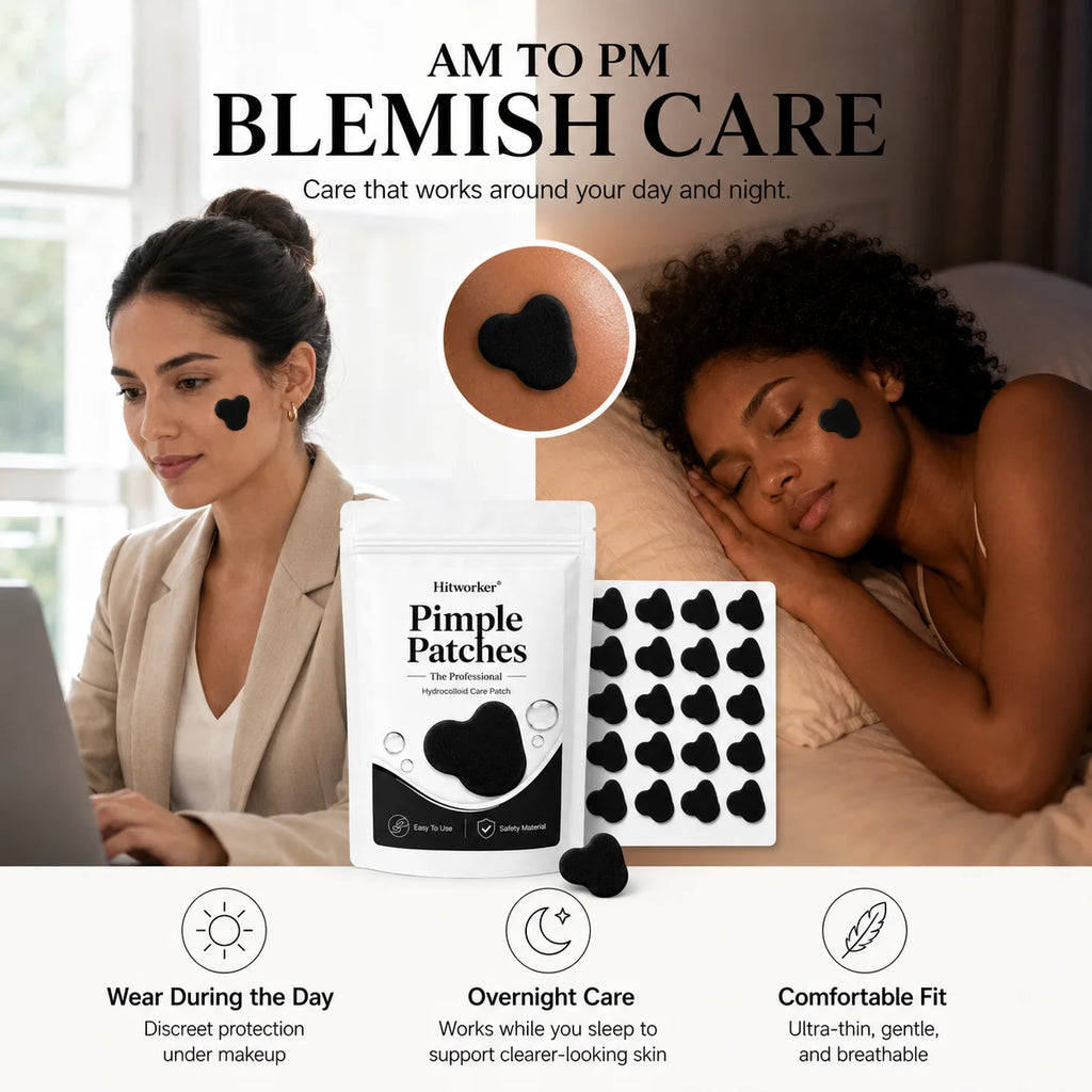 Black Hydrocolloid Pimple Patches, Cute Cloud Shape Acne Spot Stickers, Ultra-Thin Blemish Cover Patches for Daily Skincare Oasis Select