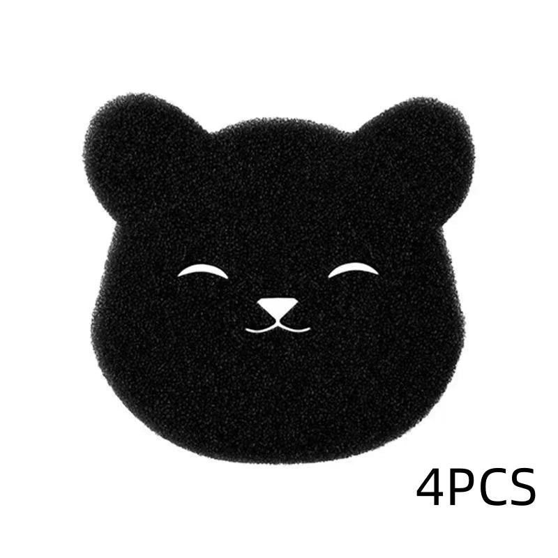 2 /4 Sets Of Household Pet Hair Remover, Machine Washed Bear Sticky Sponge, Reusable, Suitable For Washing Machine, Dryer, Black Oasis Select 4pcs