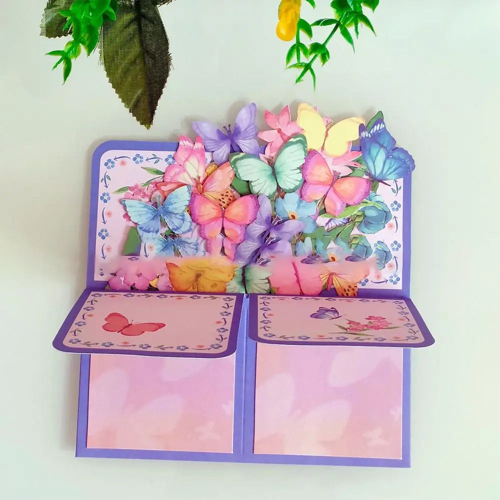 Day for Birthday Anniversary Greeting Card Daisy/Carnation Paper Flowers 3D Pops-up Bouquet Rose/Lily/Sunflower/Tulip Oasis Select