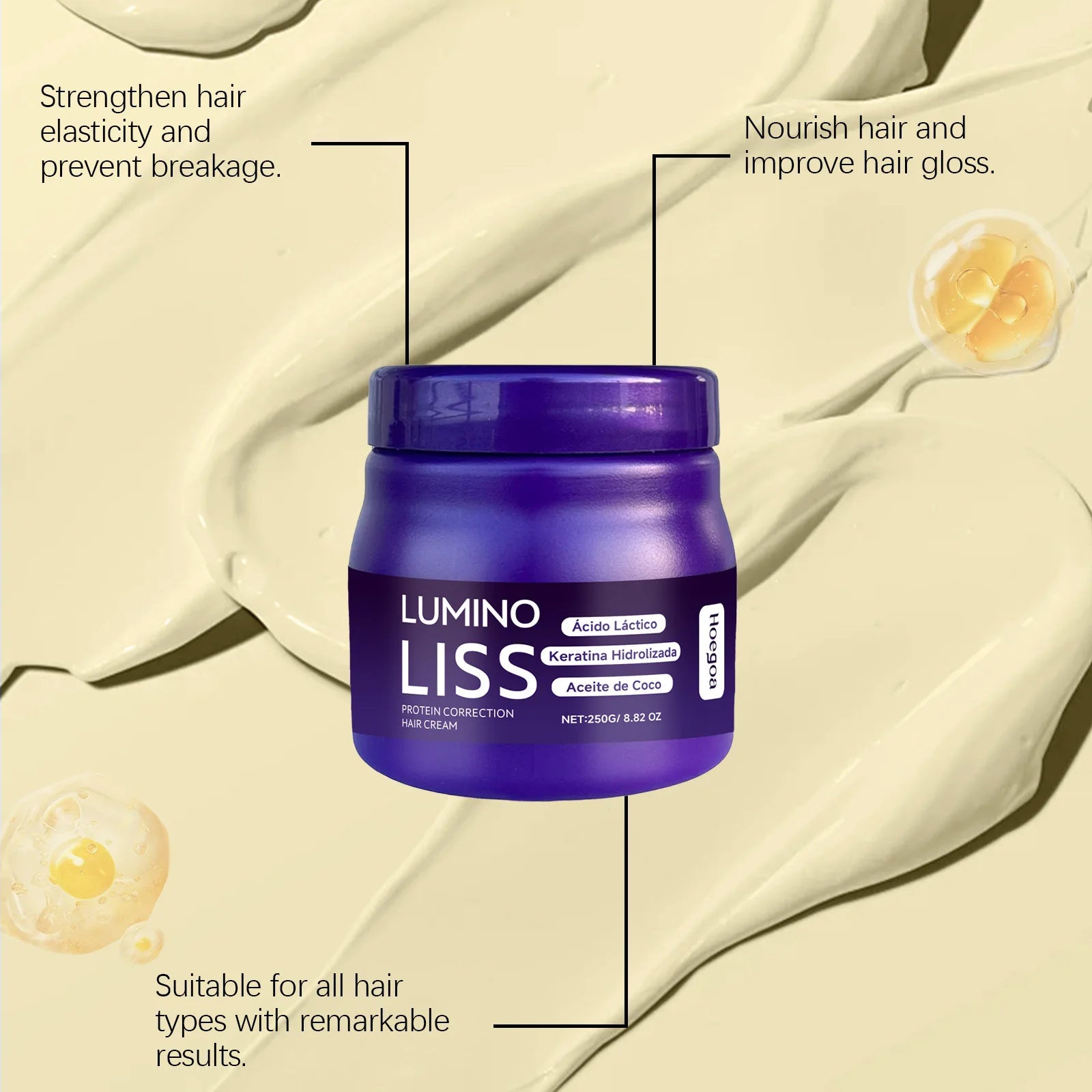 HOEGOA Keratin Hair Mask – Repair, Smooth & Straighten Cream Keratin Hair Mask Oasis Select