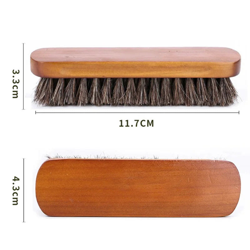 1PC Handle Dashboard Details Polishing And Cleaning Brush Horse Hair Wood Brush Leather Shoe Care And Cleaning Shoe Brush Oasis Select