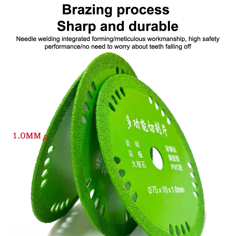 75mm Glass Cutting Discs 3 Inch 10mm Diamond Marble Saw Blades Jade Crystal Wine Bottles Grinding Cutting Grinding Discs Tools Oasis Select