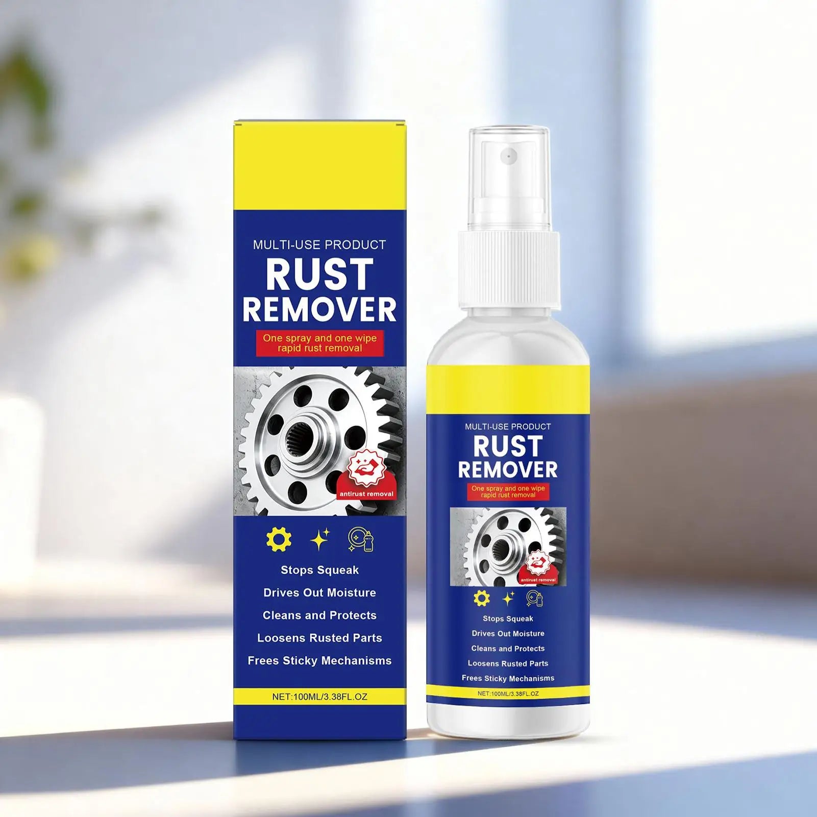 Rust Stain Remover Spray 100ml All-Purpose Rust Remover Spray Metal Iron Prowder Stain Removal Agent for Home Kitchen Clean Oasis Select