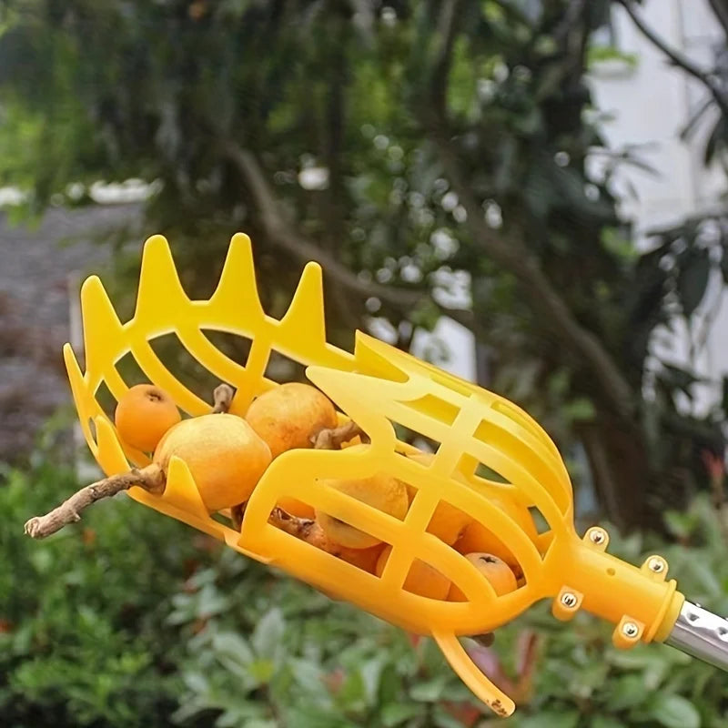 Yellow Polypropylene Fruit Picker Lightweight Reusable Ergonomic for Garden Harvesting Orchard Farm Food Safe Tool 1PC Oasis Select