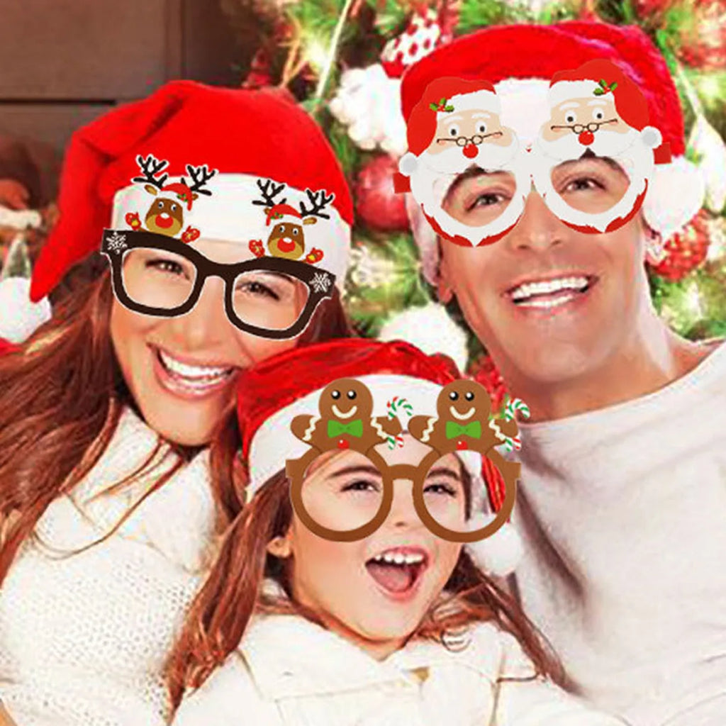 3D Christmas Glasses Made of Paper for Adults and Children Christmas Party Decoration Photo Props Snowman Mask Glasses Oasis Select