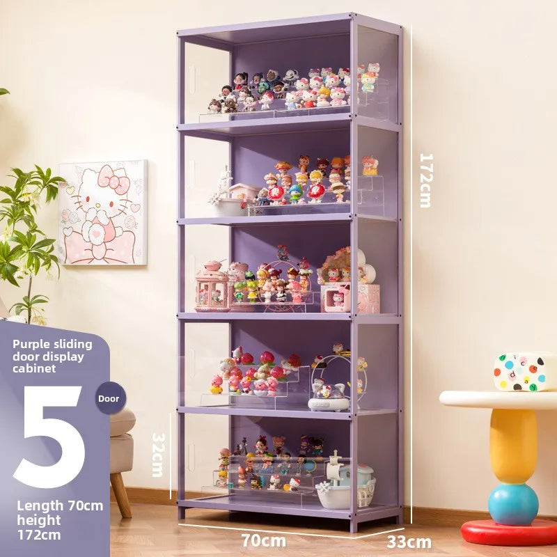 Figure display cabinet Transparent pain cabinet Suitable for Lego model building block Toy doll bag blind box storage rack Oasis Select 70 long five doors