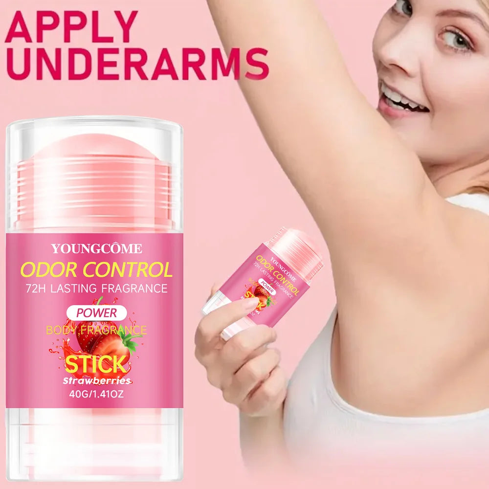 YOUNGCOME Strawberry Deodorant – 72H Aluminum-Free for Women Deodorant Stick Oasis Select