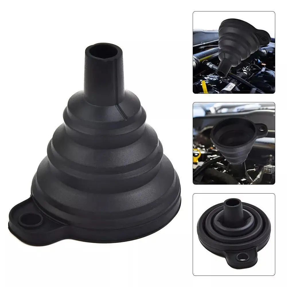 Foldable Silicone Car Funnel – Oil, Petrol & Fluid Transfer
