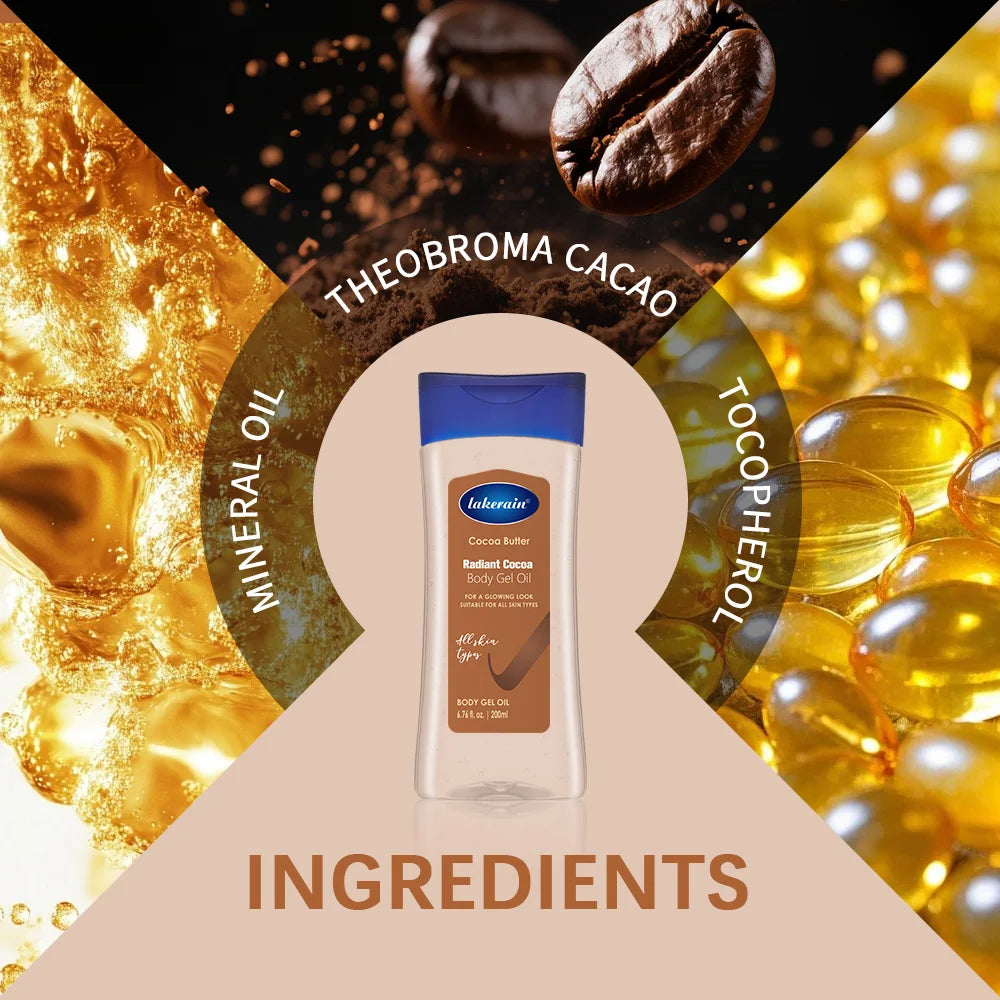 Lakerain Radiant Body Gel Oil | Cocoa, Vitamin C & Turmeric