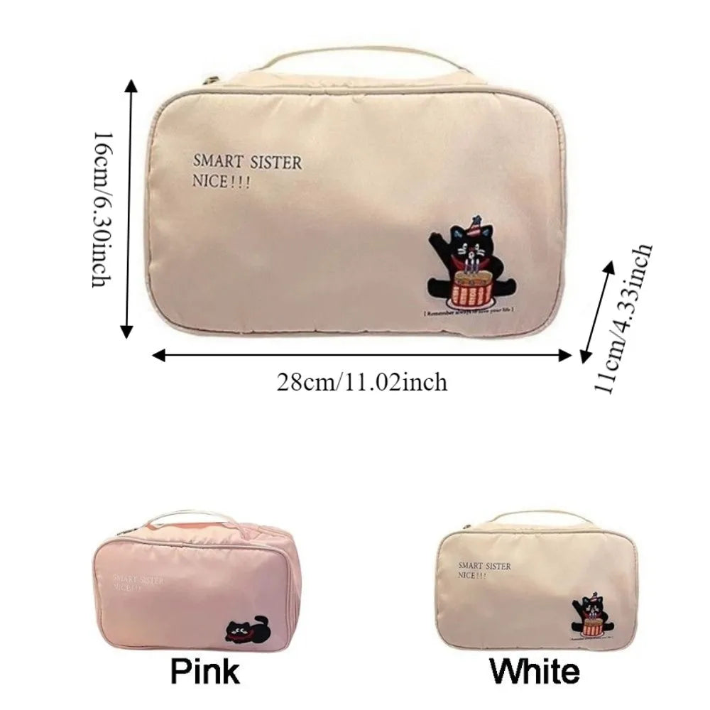 Cartoon Underwear & Bra Storage Bag with Zipper | Large Capacity