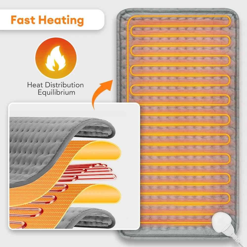 AFDEAL Electric Heated Blanket Pad – 9 Heat Settings & Timer
