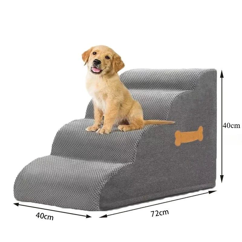 Ladder Dogs Pets Bone Handle Puppys Stairs Beside Sofa Bed Ramp for Dogs Protecting Pets Joint Safety Stairs for Elderly Dogs Oasis Select 4step
