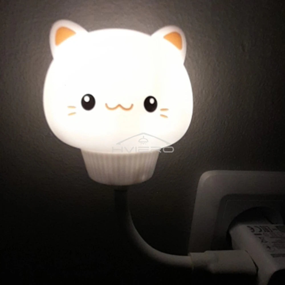 Cartoon Cat LED Night Light USB Remote | Kids Bedroom Lamp