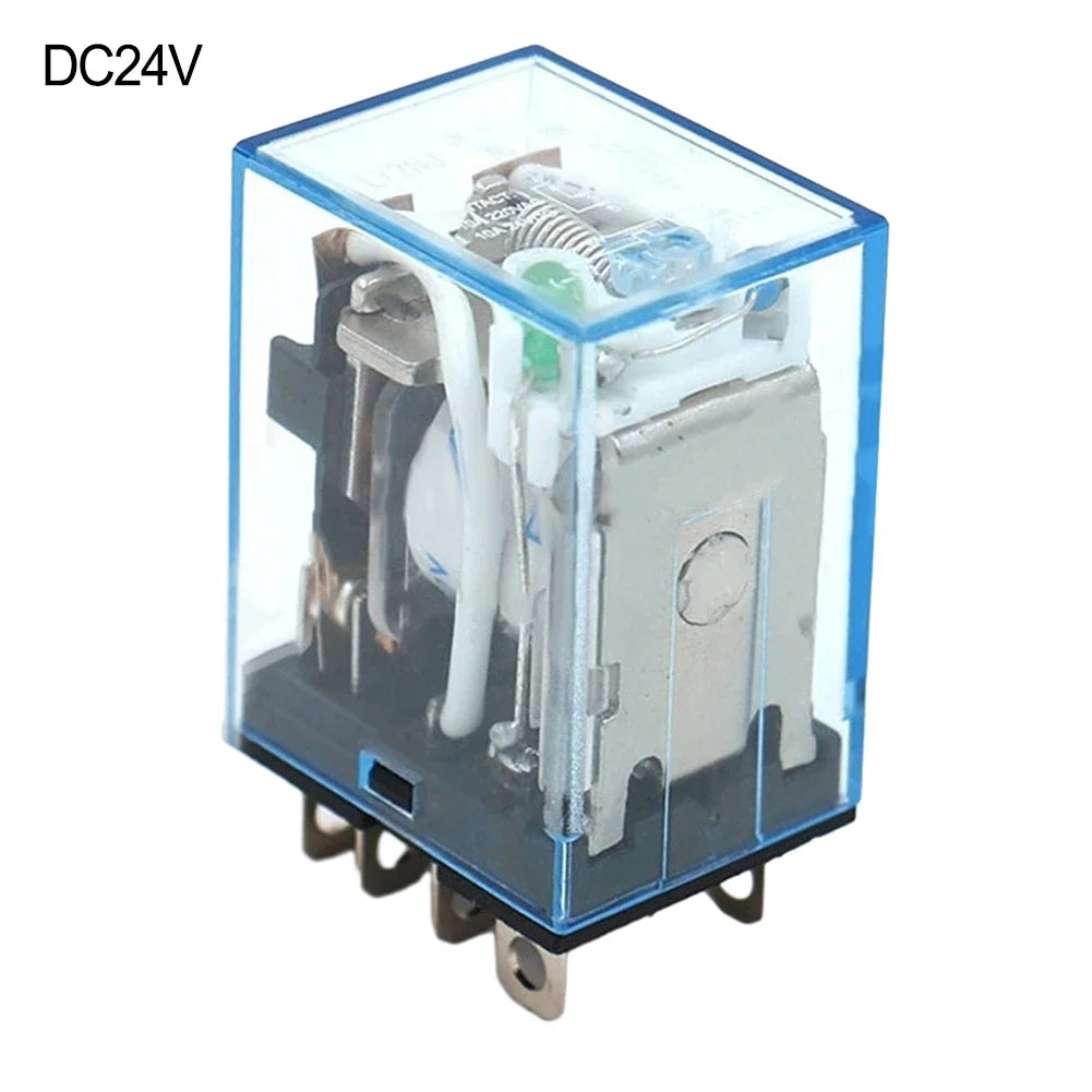 Coil Power Relay HH62P JQX 13F with Socket Base for DIN Rail Installation DC12V/DC24V/AC110V/AC220V Compatible Oasis Select F China Mainland