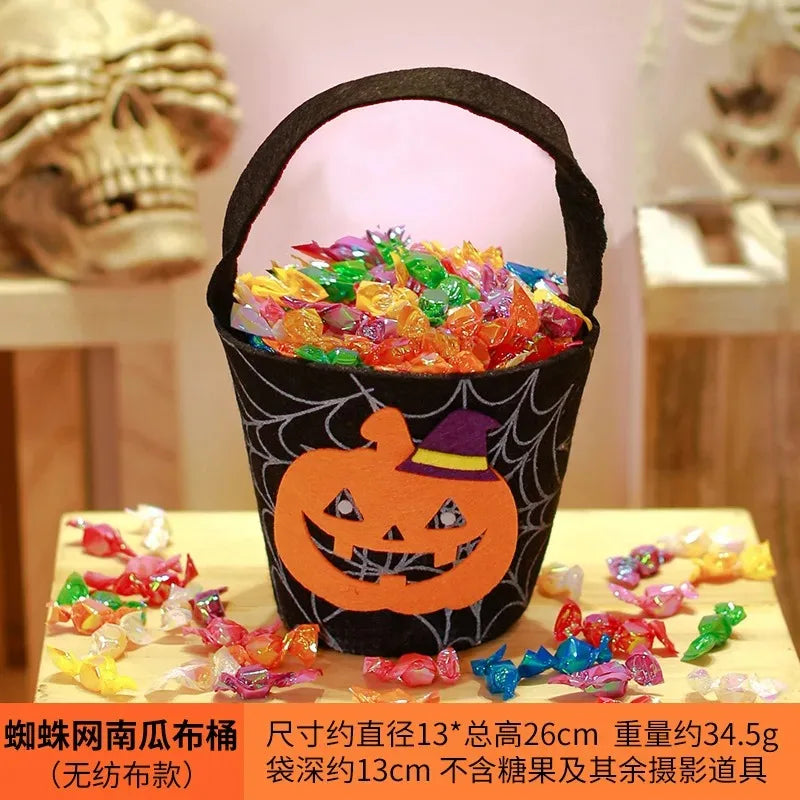Halloween Theme Candy Bucket Bag Portable Candy Basket Kids Trick or Treat Bucket Halloween Party Decoration Supplies Oasis Select A