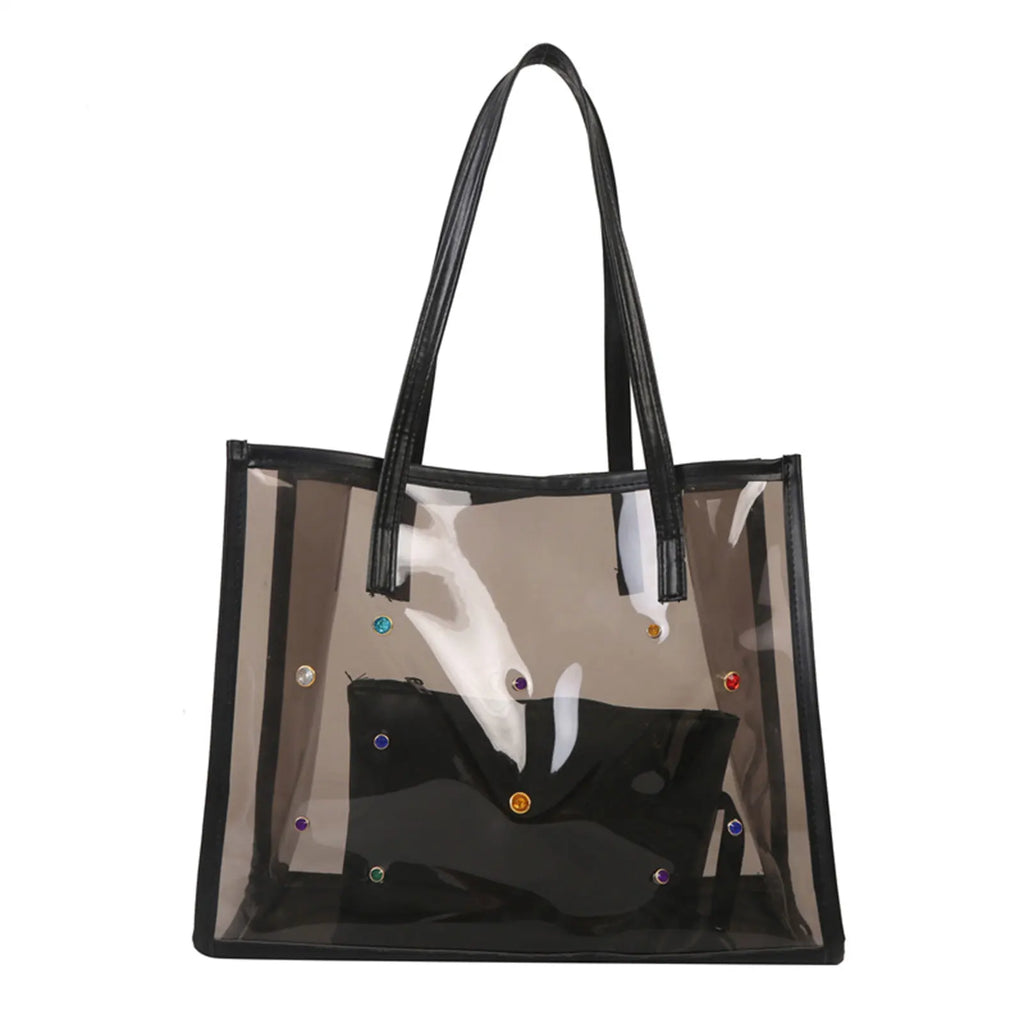 Clear PVC Tote Bag – Large Waterproof Shoulder Bag for Women