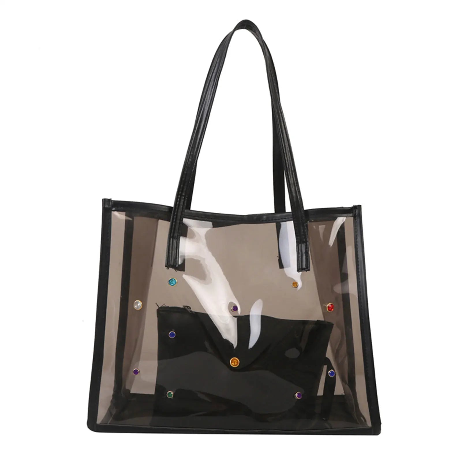 Clear PVC Tote Bag – Large Waterproof Shoulder Bag for Women