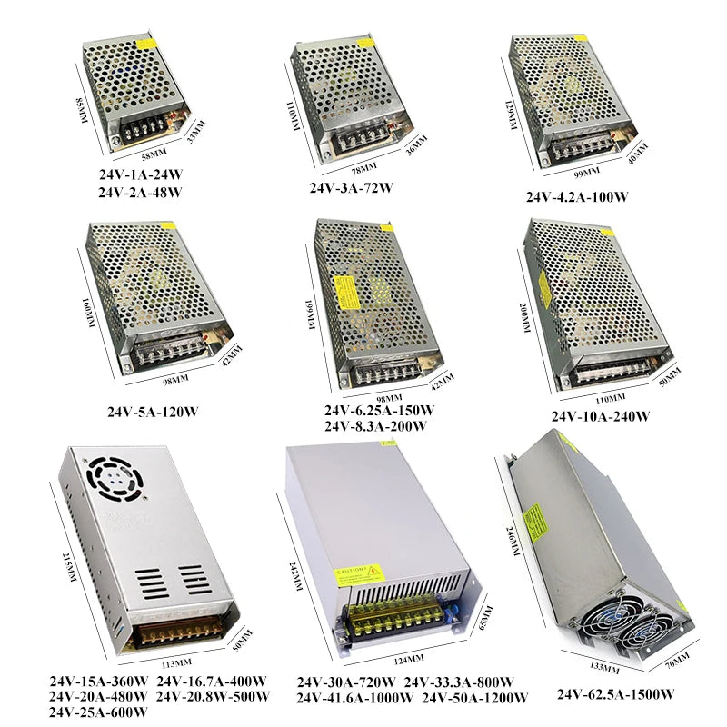 500W 600W 800W 1000W 1200W 1500W DC 5V 12V 24V 36V 48V Power Supply SMPS AC 220V TO DC 5V 12V 24V 36V 48V Switching Power Supply Oasis Select 24V 30A