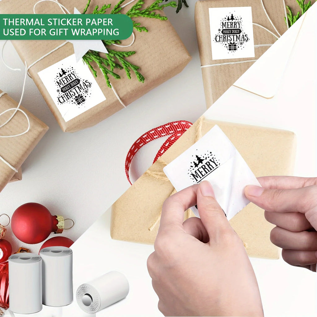60 Rolls Mini Printer Adhesive Paper Self-adhesive Paper White Thermal Paper Printer Label Sticker For Photo lnkless Printer57mm Oasis Select