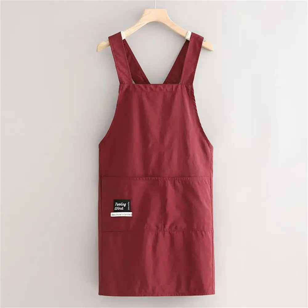Household Apron Men Women Japanese Apron Barber Coffee Workwear Oil-proof Waterproof Restaurant Waiter Kitchen Cooking Apron Oasis Select Red