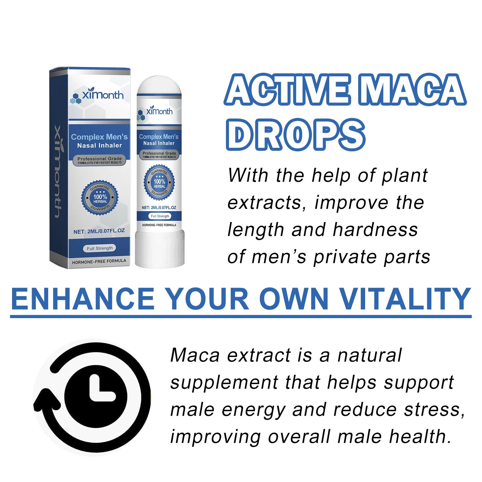 Ximonth Men's Energy Nasal Inhaler – Anti-Fatigue Vitality Boost Men's Nasal Inhaler Oasis Select