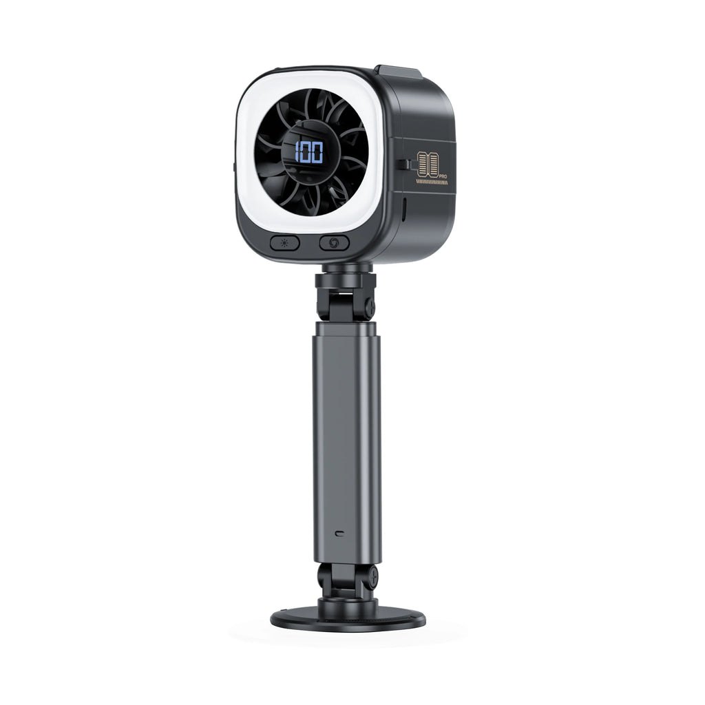 Portable Handheld Fan 15000RPM Motor 3000mAh USB Rechargeable Fan with Telescopic Stand & Magnetic Base for Travel Baby Stroller Oasis Select 3000mAh black