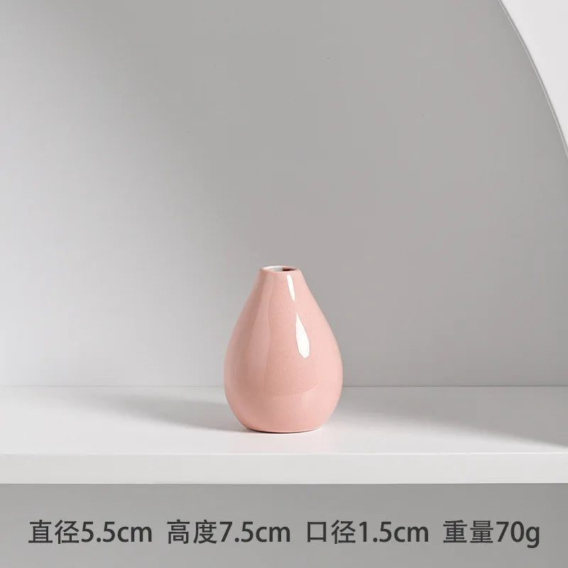 Vases, Nordic Decorative Items, Living Room Flower Arrangements, Small Ceramic Vases, Simple and Modern Home Decoration Vases Oasis Select Pangdun powder