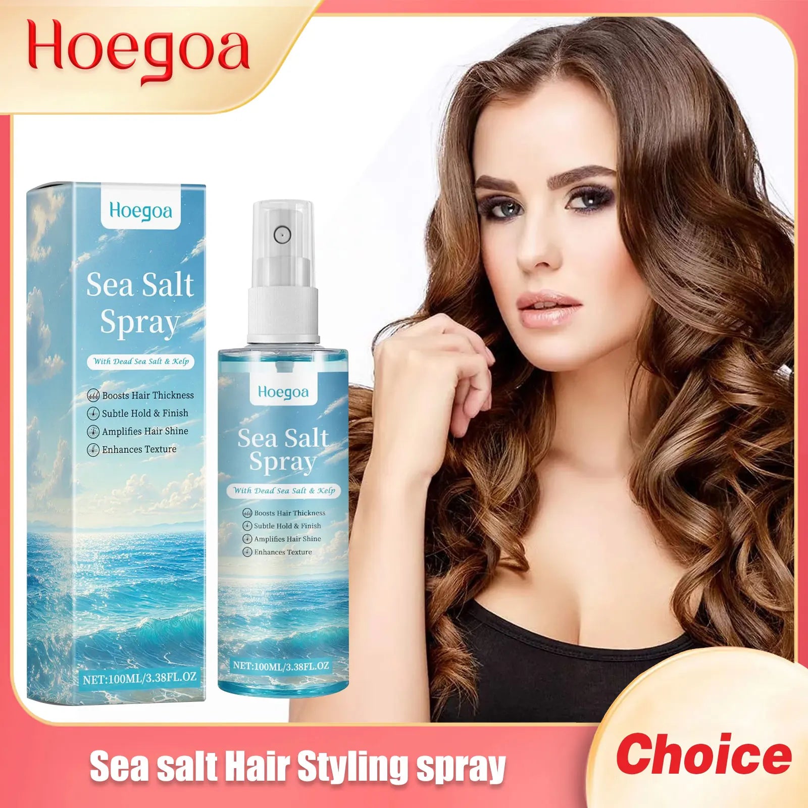 Sea Salt Hair Styling Spray Strong Hold Deep Nourishing Easy Clean Thickening Curly Reduce Dryness Keep Smooth Hair Care Spray Oasis Select 100ml Boxed