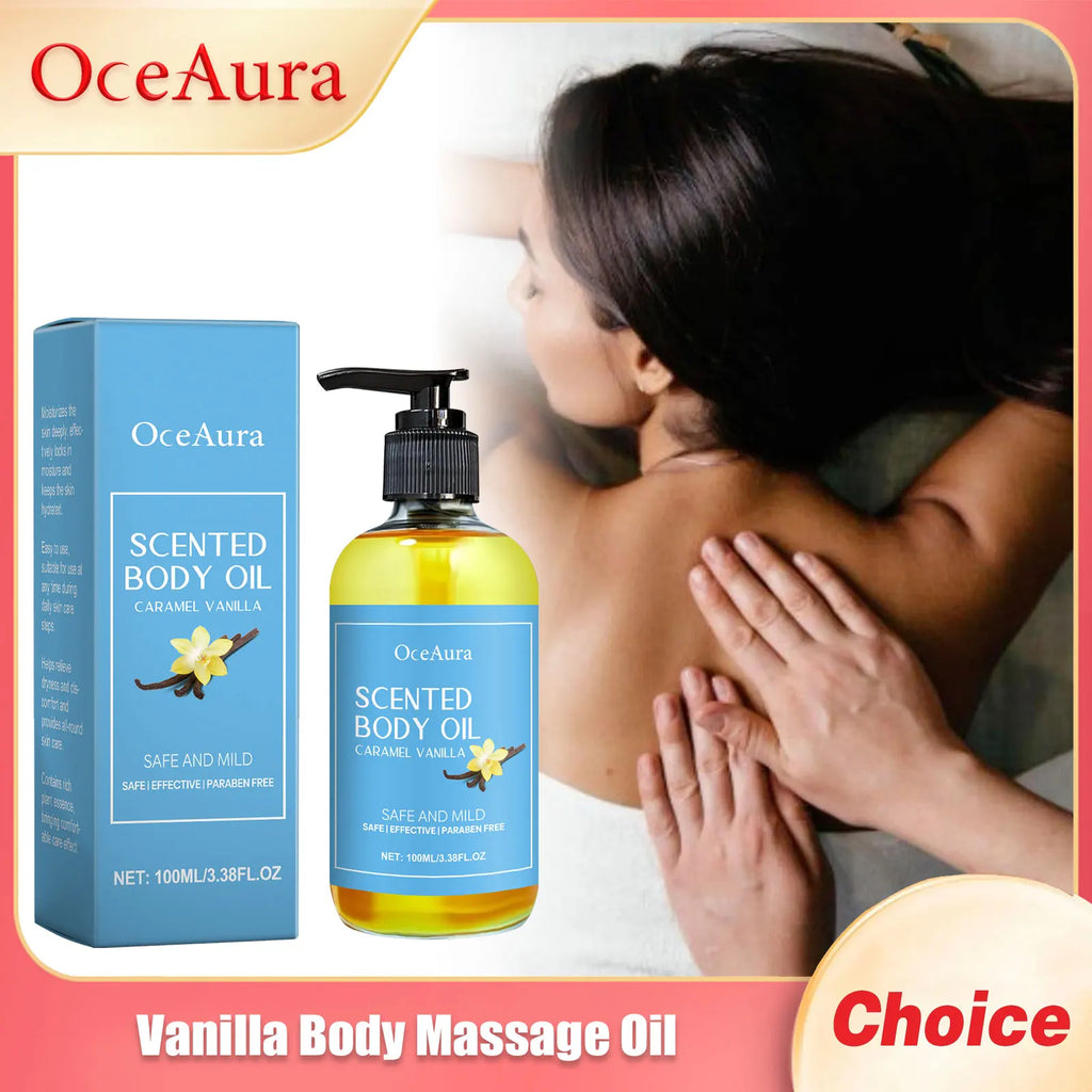 OceAura Vanilla Body Massage Oil – Moisturizing SPA Oil 100ml
