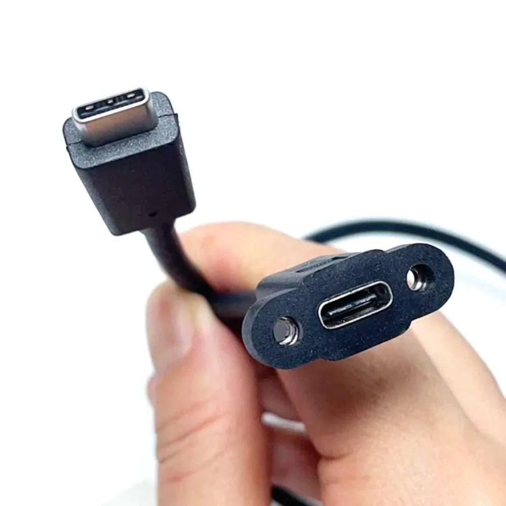 Panel Mount USB3.1 With Screw Hole USB-C Extension Line Lock Connector Cable USB-C Male To Female Cable Type C Extension Cable Oasis Select