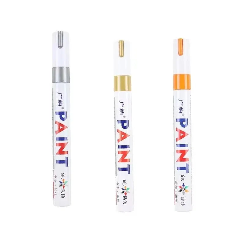 1/3PCS Car Paint Pen Waterproof Car Wheel Tire Oily Painting Mark Pen Auto Rubber Tyre Tread CD Metal Permanent Paint Marker Oasis Select 3pcs Mix 5