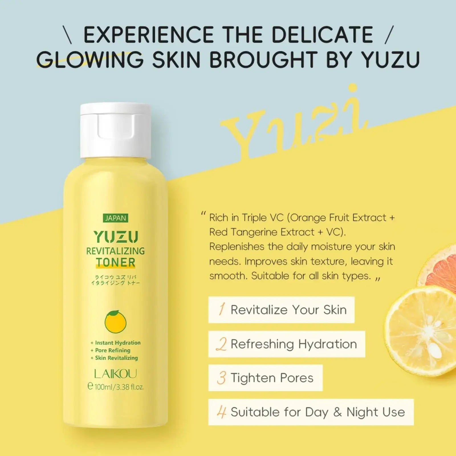 LAIKOU Yuzu Toner 100ml – Brightening & Hydrating Skin Toner