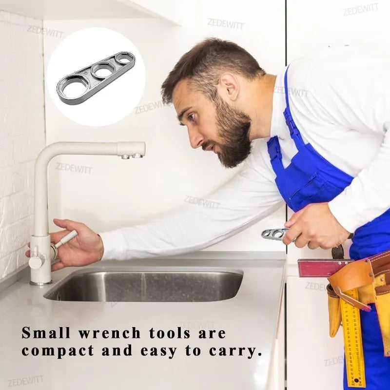 Faucet Maintenance Tool Practical 2 In 1 Faucet Aerator Wrench Water Flow Adjusting Faucet Bubbler Wrench Plumber Home Bathrooms Oasis Select