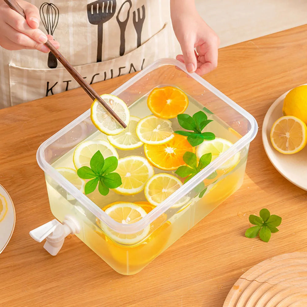 3/5L Cold Water Bucket with Spigot Summer Water Dispenser Large Capacity Refrigerator Beverage Dispenser for Home Kitchen Office Oasis Select
