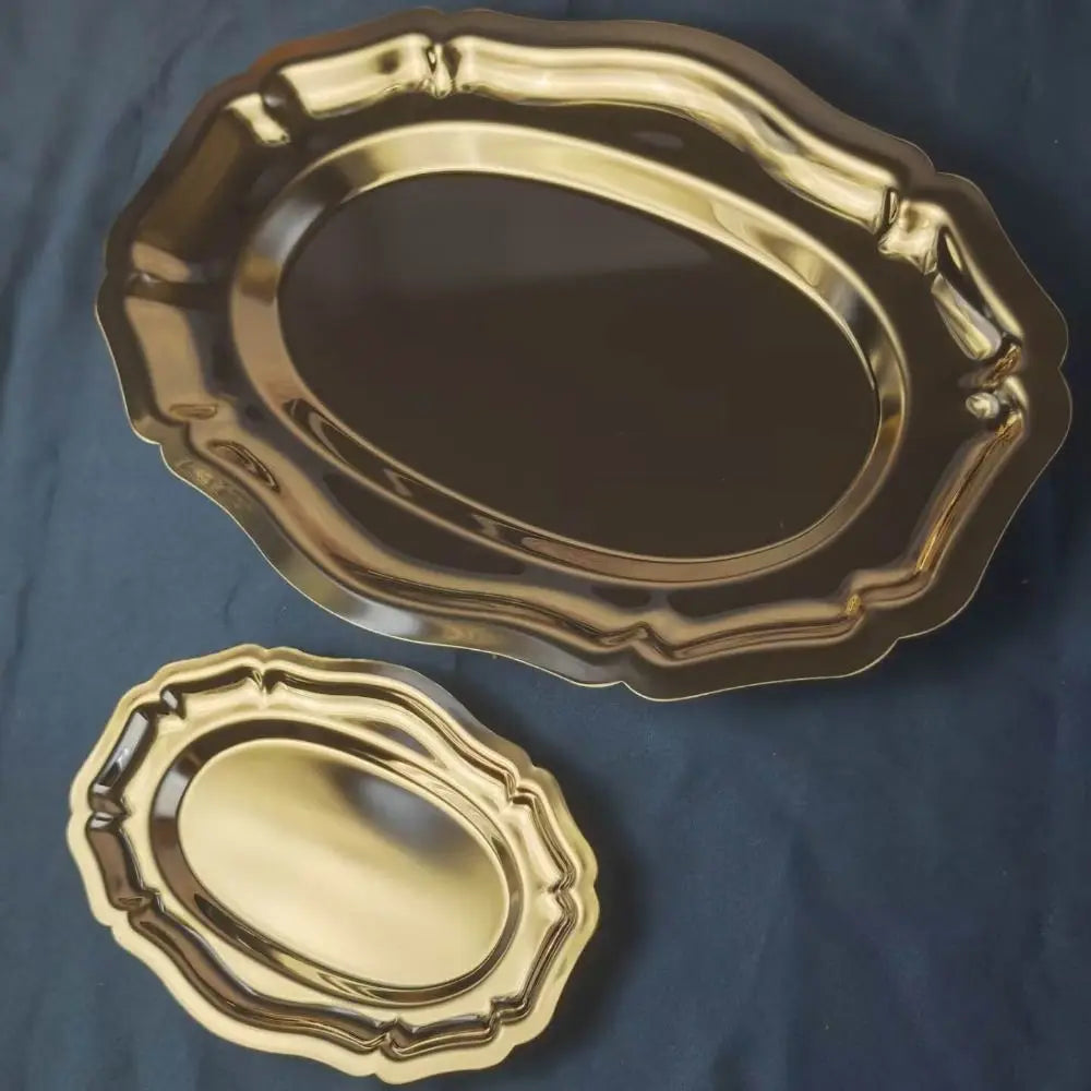 Mirror Finish Stainless Steel Cake & Dessert Serving Tray