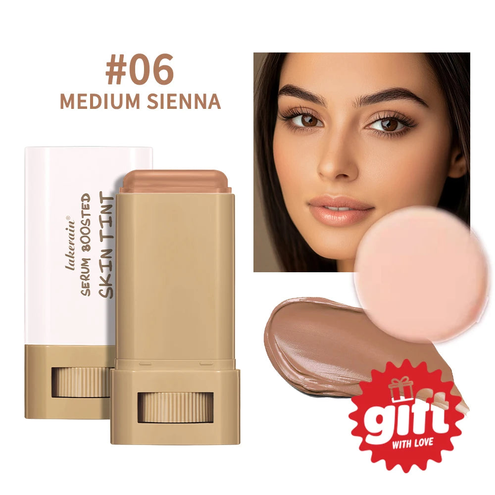 Lakerain Waterproof Skin Tint Stick + Puff | Tinted Serum Tinted Serum Foundation Oasis Select Color 6With Puff