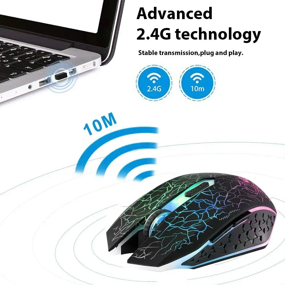 DIXSG Silent Wireless Gaming Mouse 2.4G Bluetooth 1600 DPI Wireless Gaming Mouse Oasis Select