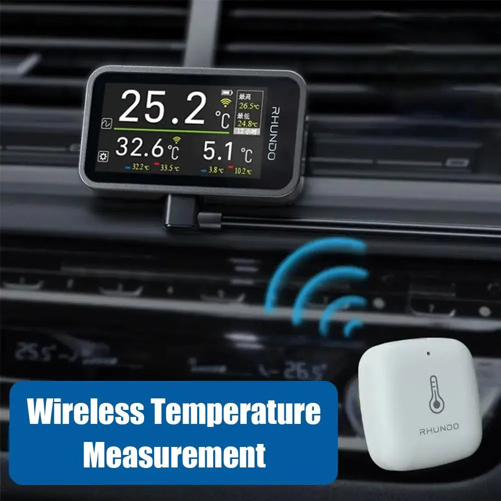 Wireless Car Thermometer – 3 Sensors, 40m Range, Type-C