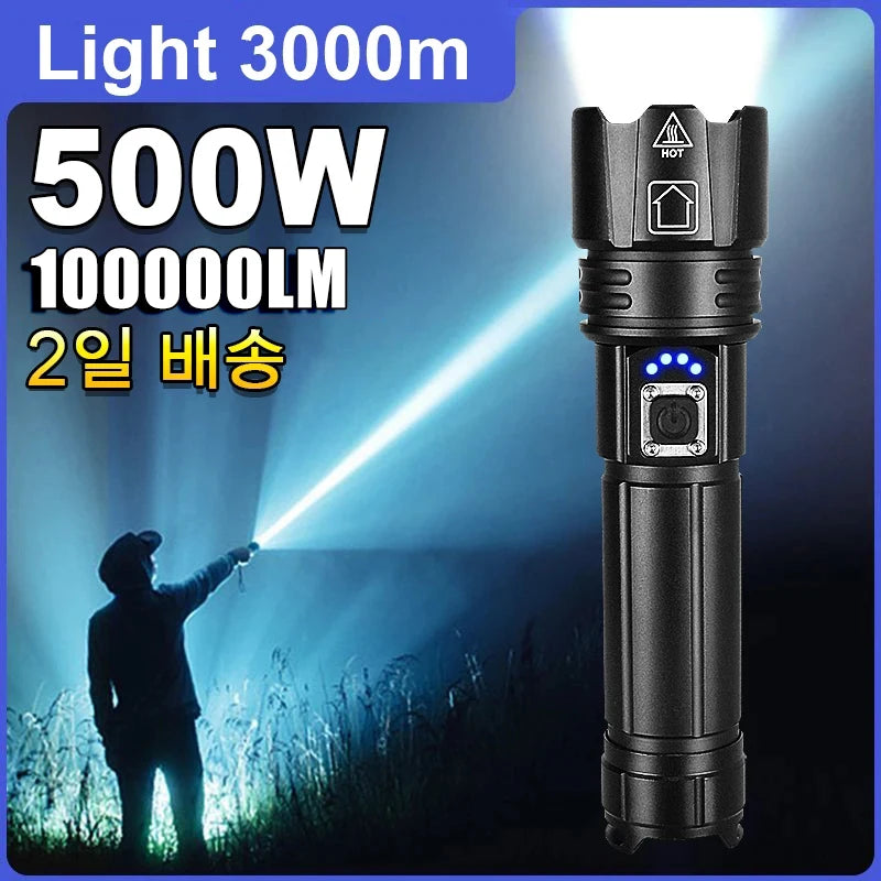Most Powerful LED Flashlight Rechargeable Torch Lighting 1500M Tactical Lantern Ultra Bright Flashlight With Usb Rechargable Oasis Select
