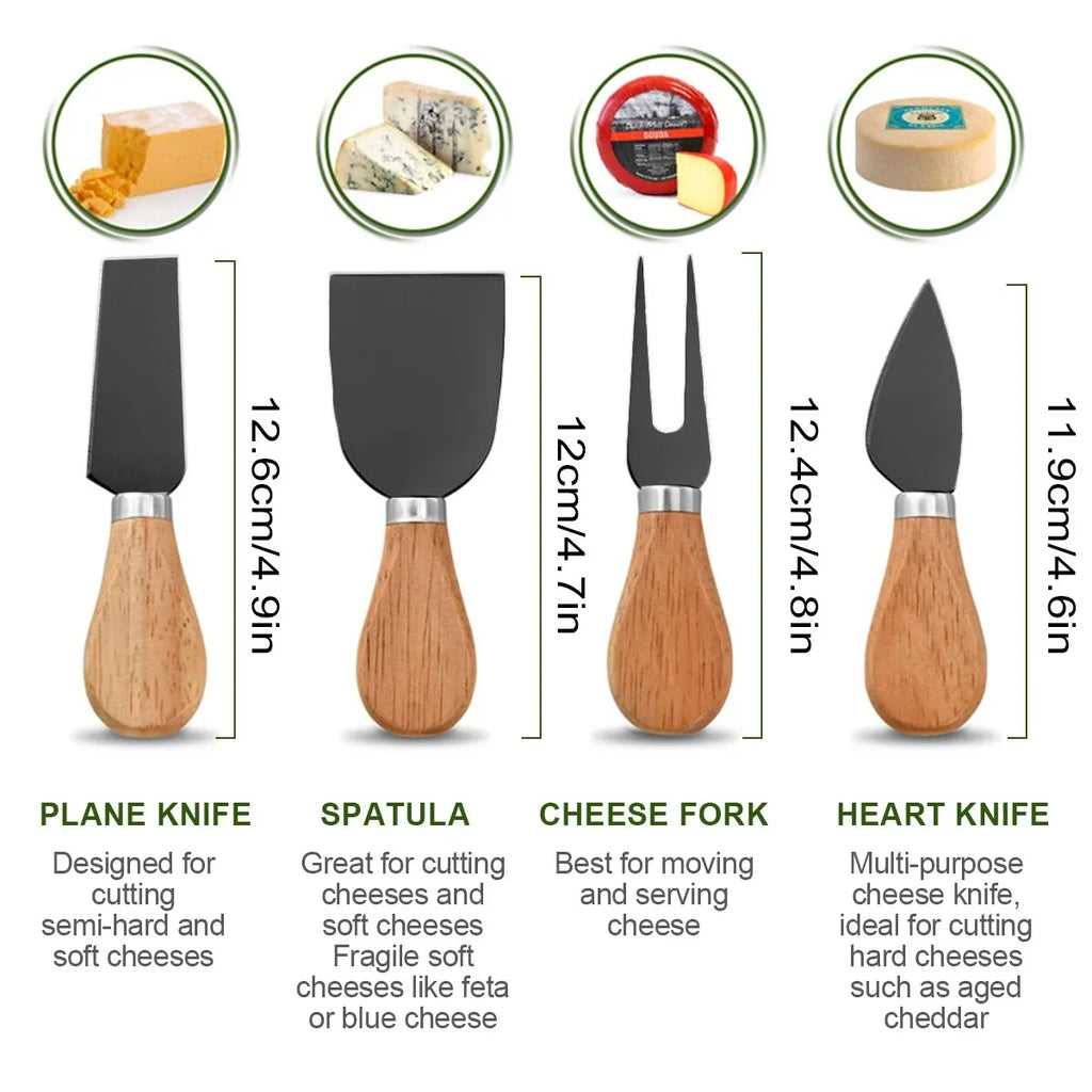 Cheese Knives Set for Charcuterie Boards and Cutlery, Stainless Steel Cheese Knife Set Collection, Kitchen Gadgets Oasis Select